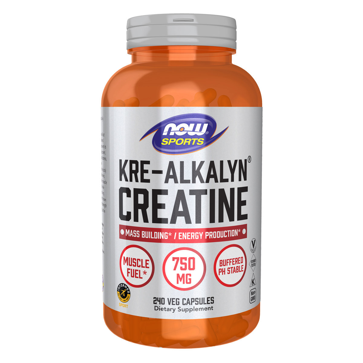 NOW Foods Kre-Alkalyn® Creatine - 240 Veg Capsules / Kre-Alkalyn® kreatyna - 240 kapsułek roślinnych
