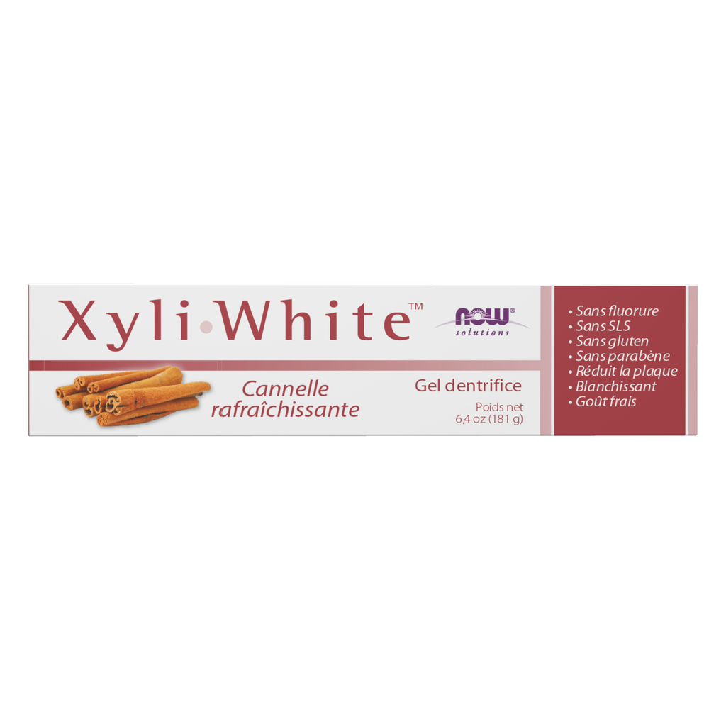 NOW Foods Xyliwhite™ Cinnafresh Toothpaste Gel - 6.4 oz. – Back label / Etykieta producenta