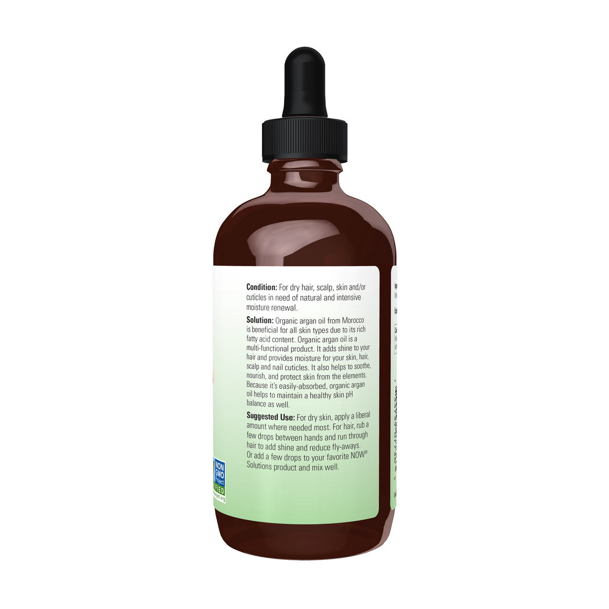NOW Foods Argan Oil, Organic - 4 fl. oz. – Right label / Etykieta producenta