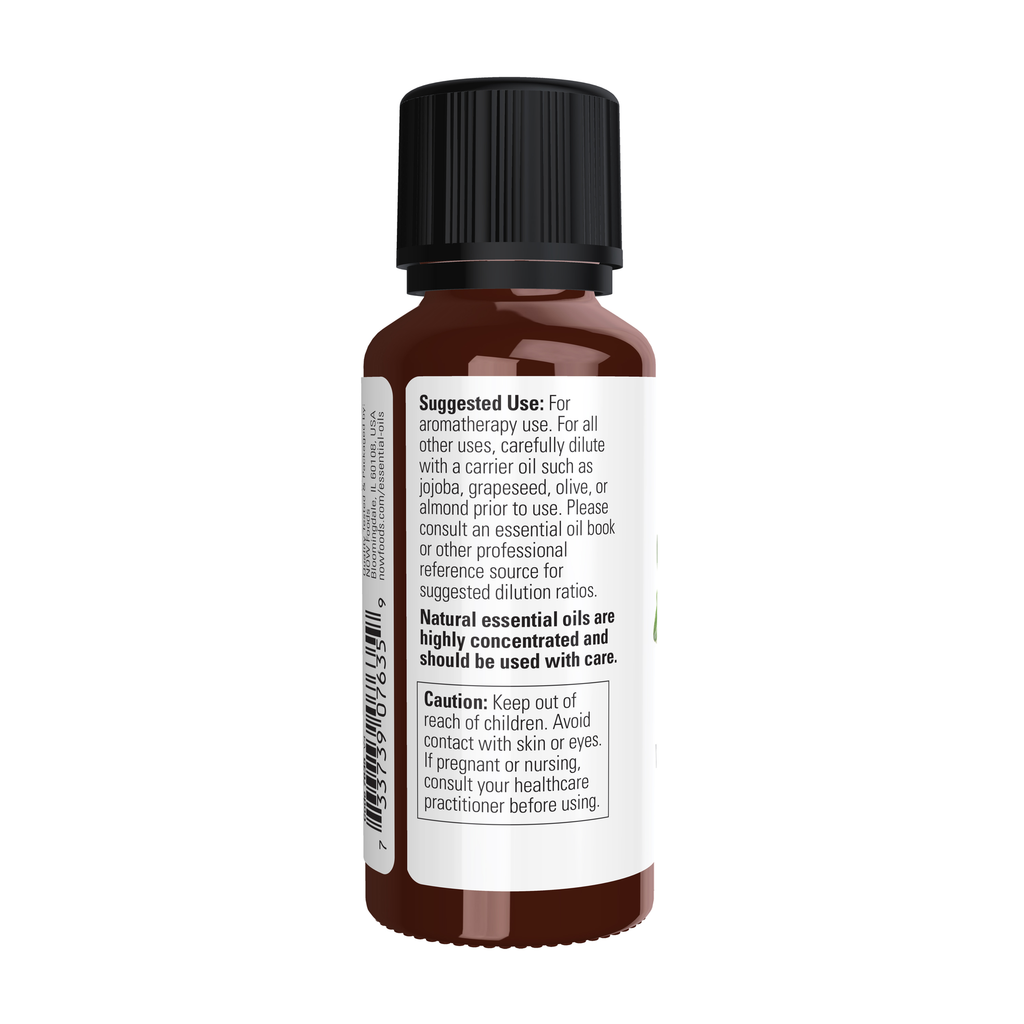 NOW Foods White Thyme Oil - 1 fl. oz. – Left label / Etykieta producenta