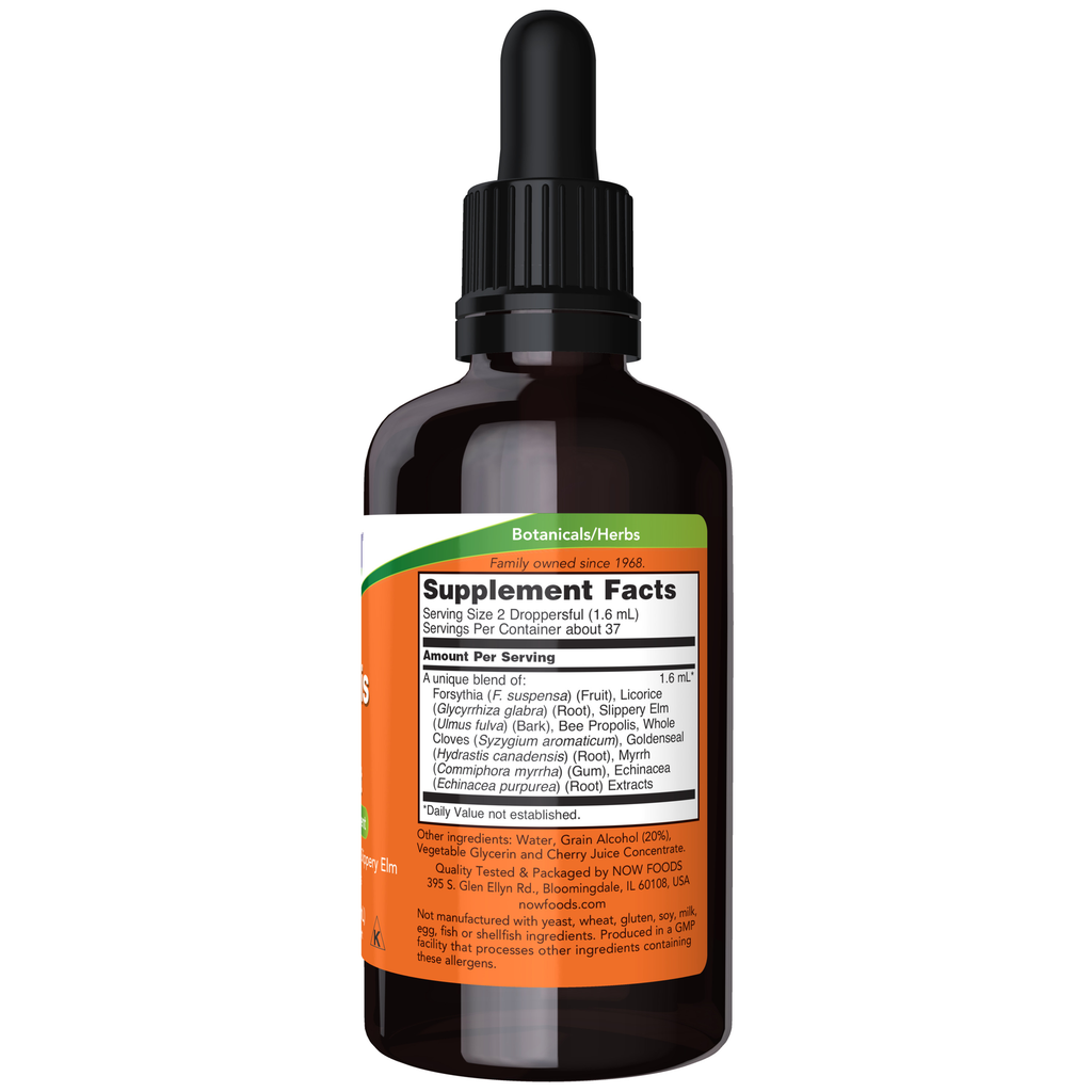 NOW Foods Propolis Plus Extract - 2 fl. oz. – Label details / Etykieta producenta