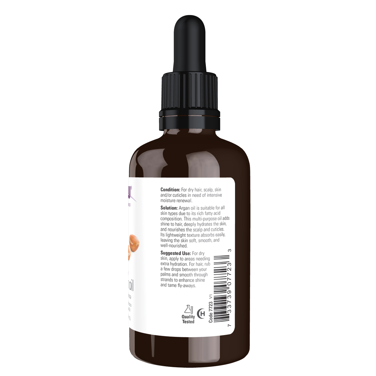 NOW Foods Argan Oil, Pure - 2 fl. oz. – Right label / Etykieta producenta