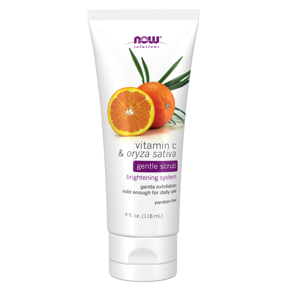 NOW Foods Vitamin C & Oryza Sativa Gentle Scrub - 4 fl. oz. / witamina C & Oryza Sativa Gentle Scrub - 4 fl oz