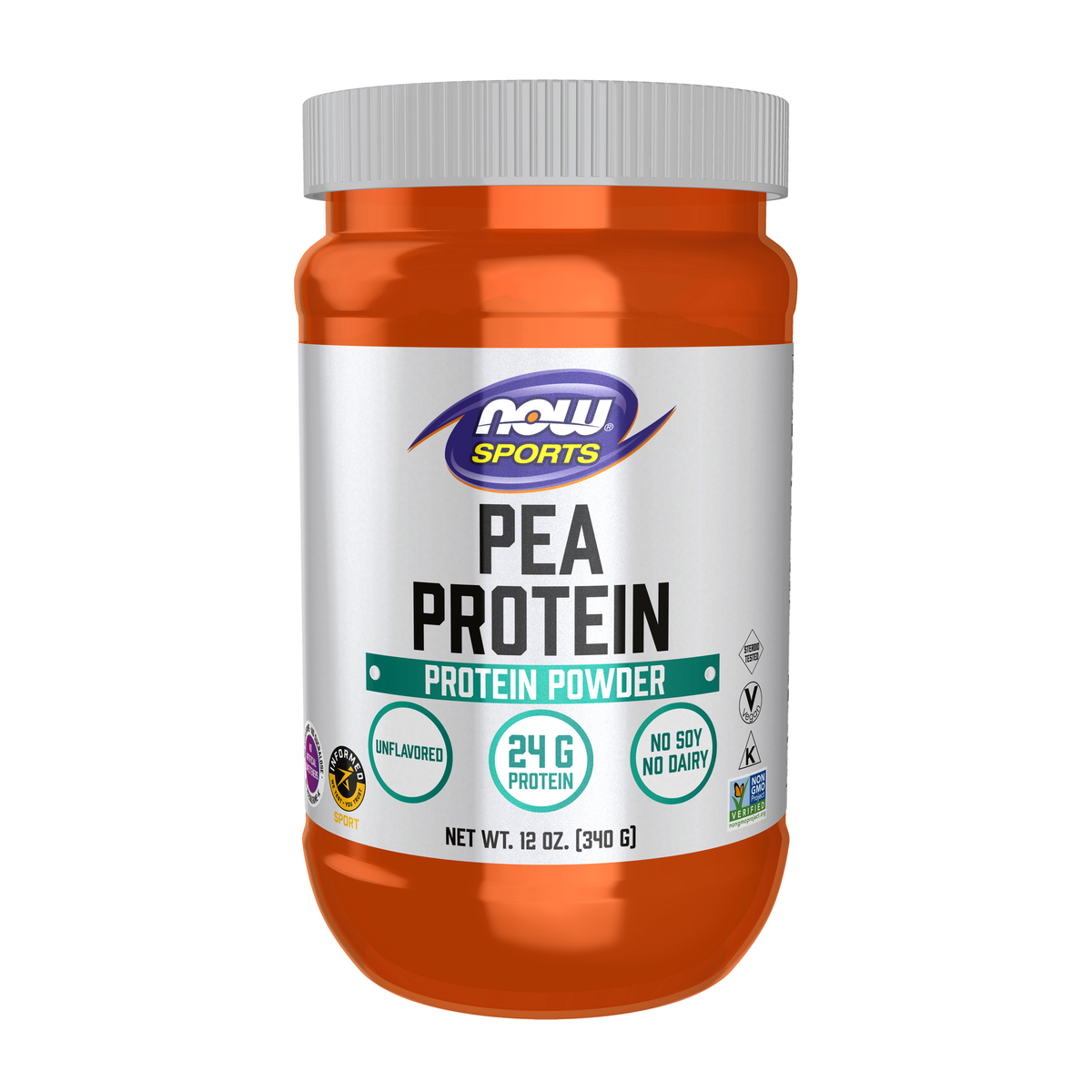 NOW Foods Pea Protein, Pure Unflavored Powder - 12 oz. / białko grochu, czysty proszek bez dodatków smakowych - 12 oz.