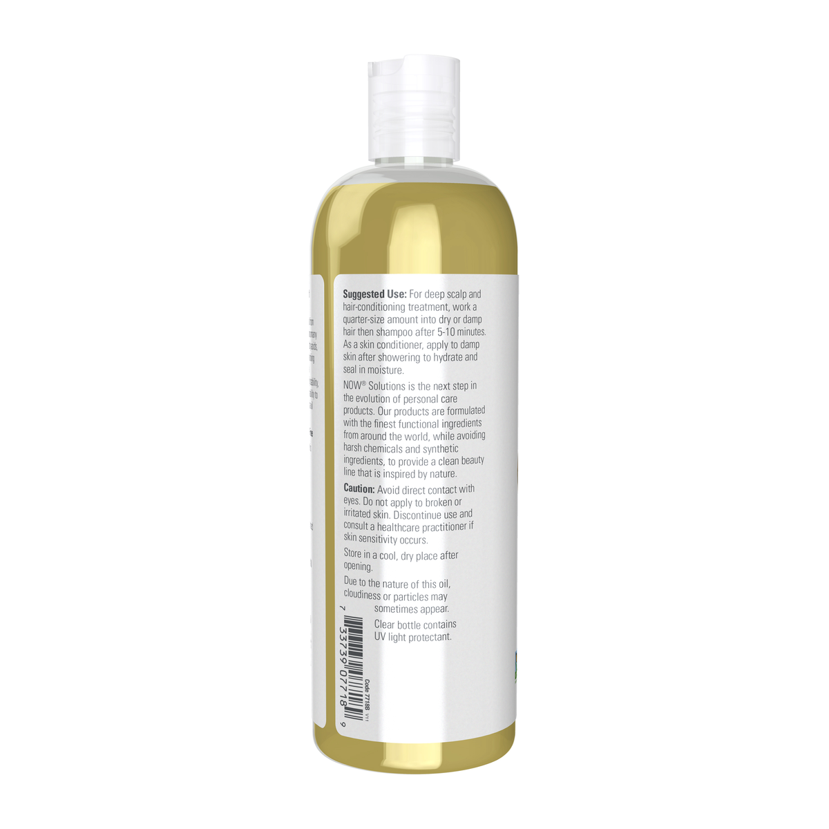 NOW Foods Jojoba Oil - 16 fl. oz. – Left label / Etykieta producenta