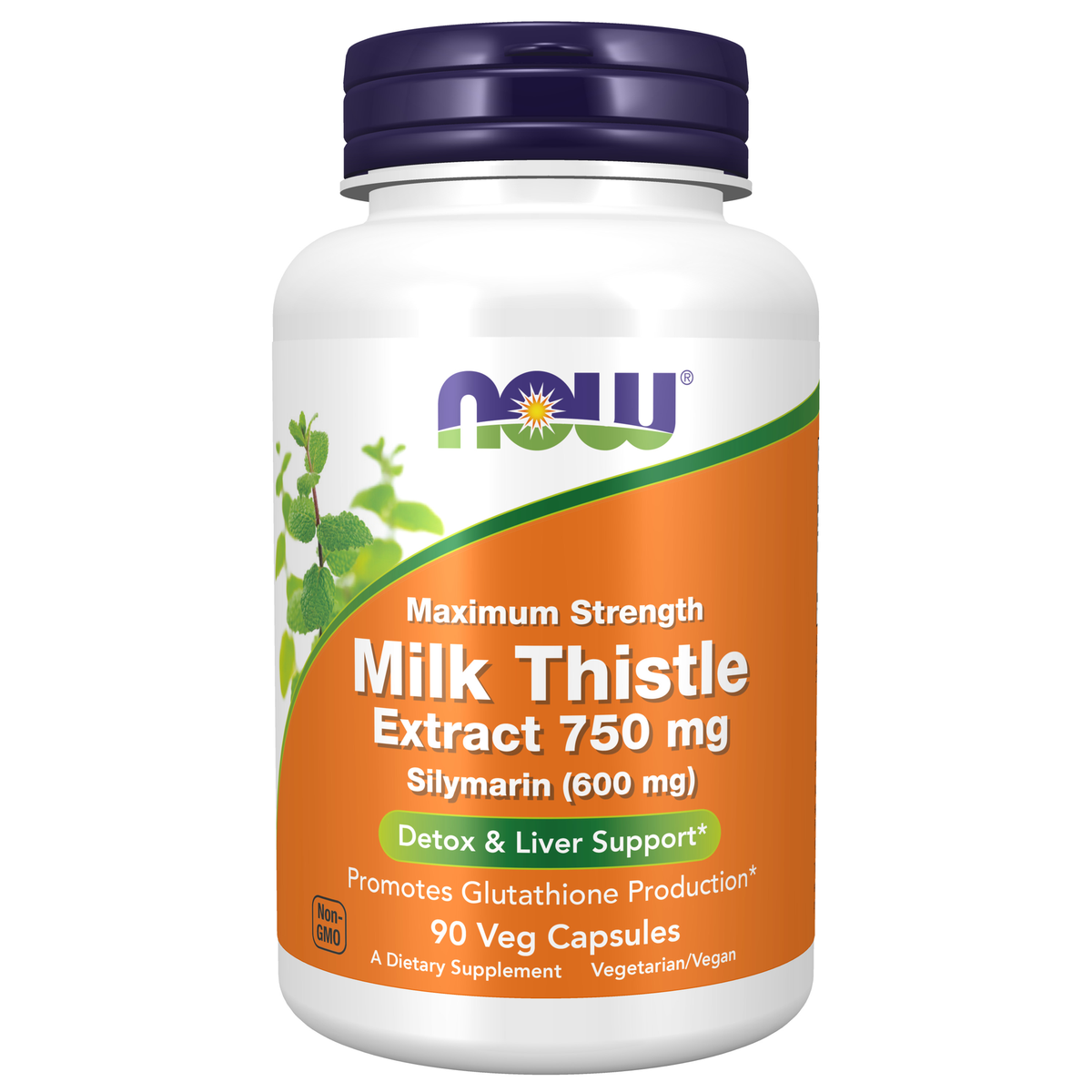 NOW Foods Milk Thistle Extract 750 mg Silymarin (600 mg), Maximum Strength - 90 Veg Capsules / ostropest plamisty ekstrakt 750 mg Silymarin (600 mg), maksymalna moc - 90 kapsułek roślinnych