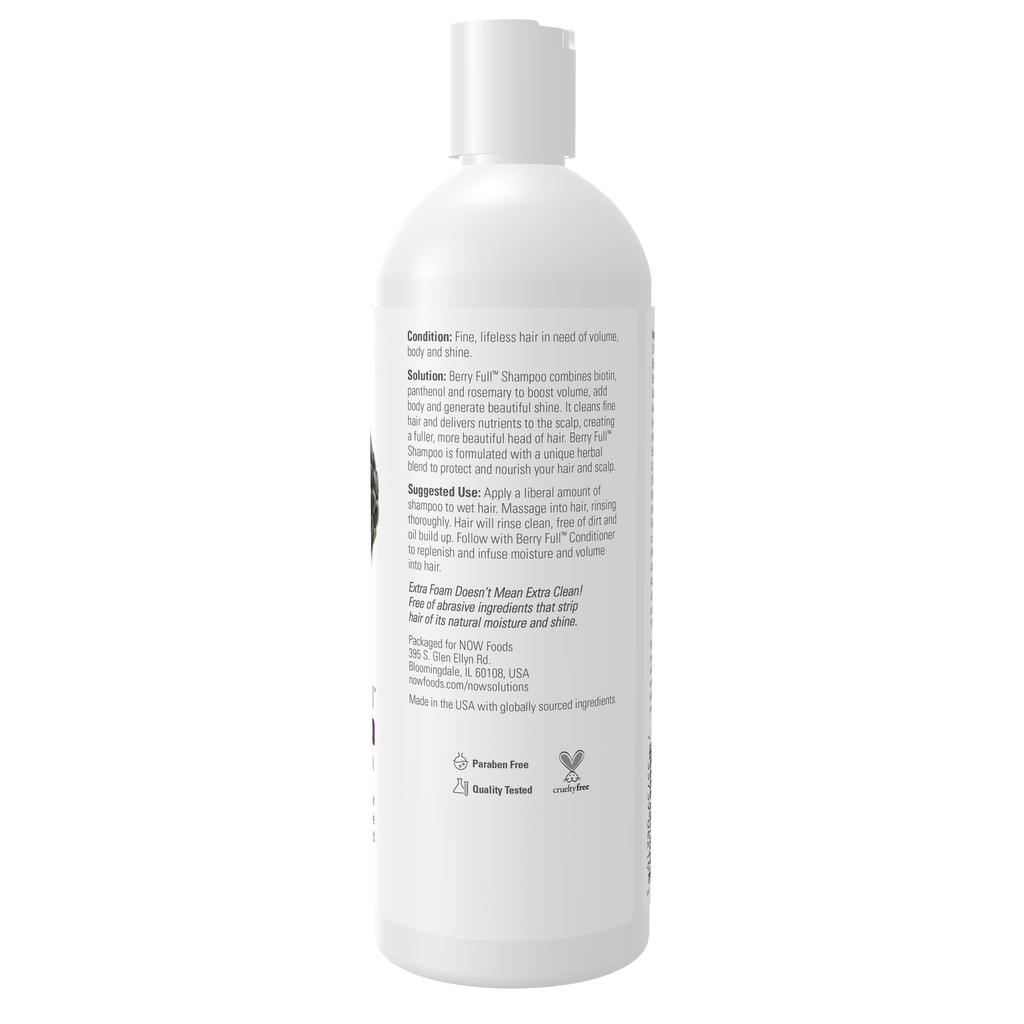 NOW Foods Berry Full™ Shampoo - 16 fl. oz. – Right label / Etykieta producenta