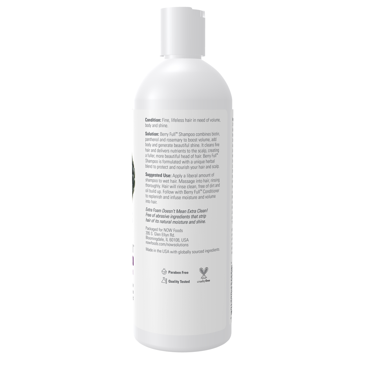 NOW Foods Berry Full™ Shampoo - 16 fl. oz. – Right label / Etykieta producenta