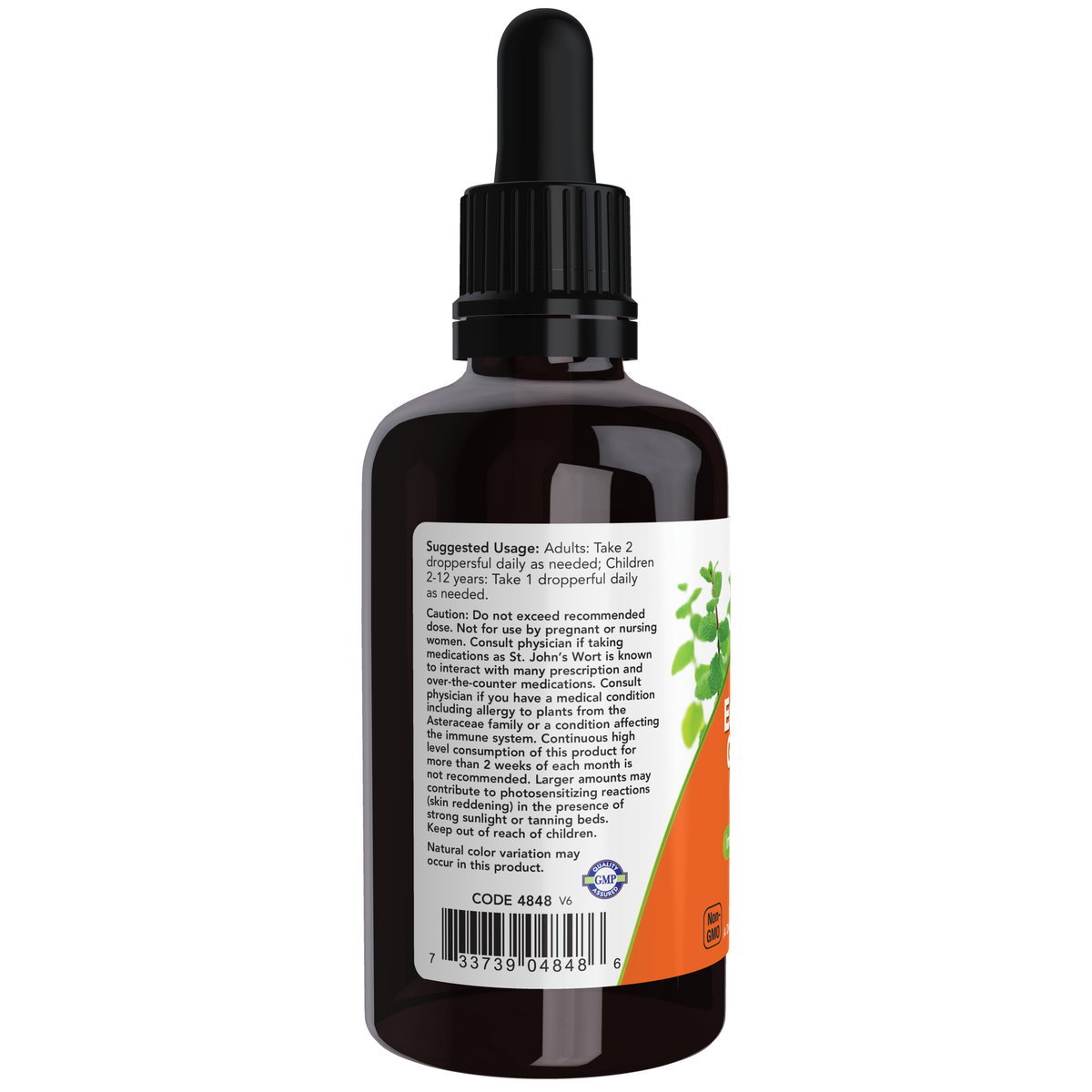 NOW Foods Echinacea & Goldenseal Glycerite - 2 oz. – Label details / Etykieta producenta
