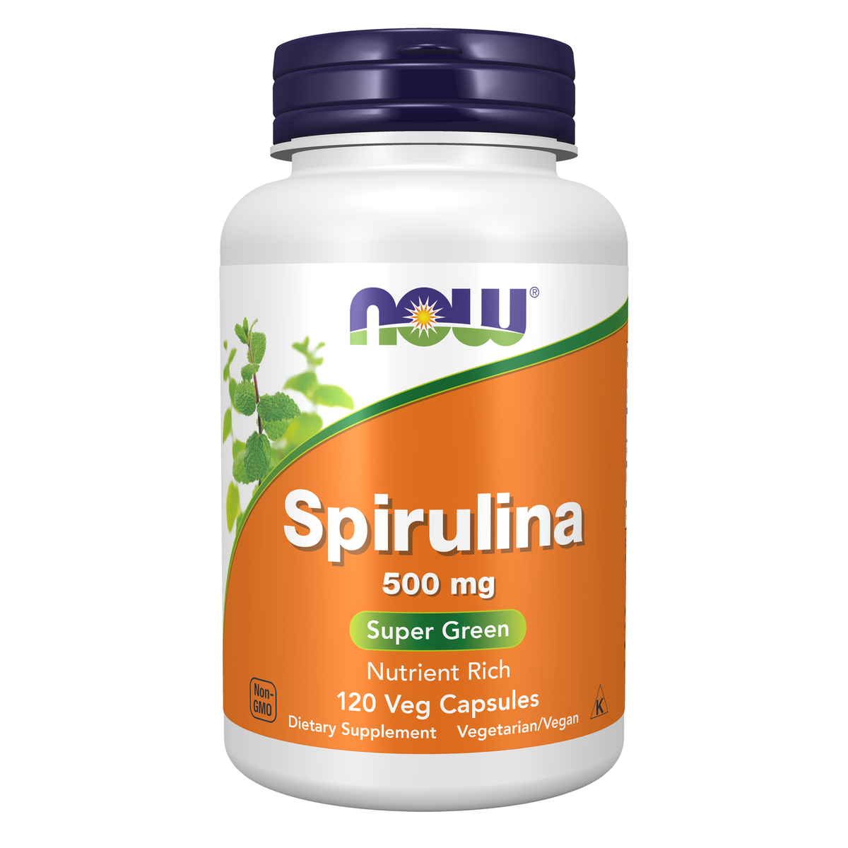 NOW Foods Spirulina 500 mg - 120 Veg Capsules / Spirulina 500 mg - 120 kapsułek roślinnych