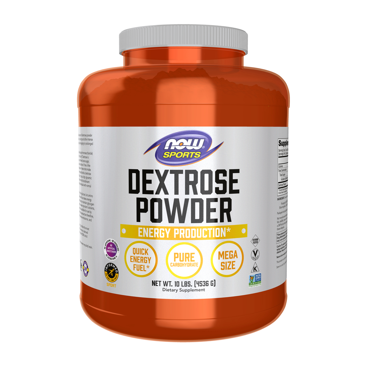 NOW Foods Dextrose Powder - 10 lbs. / Dextrose proszek - 10 lb
