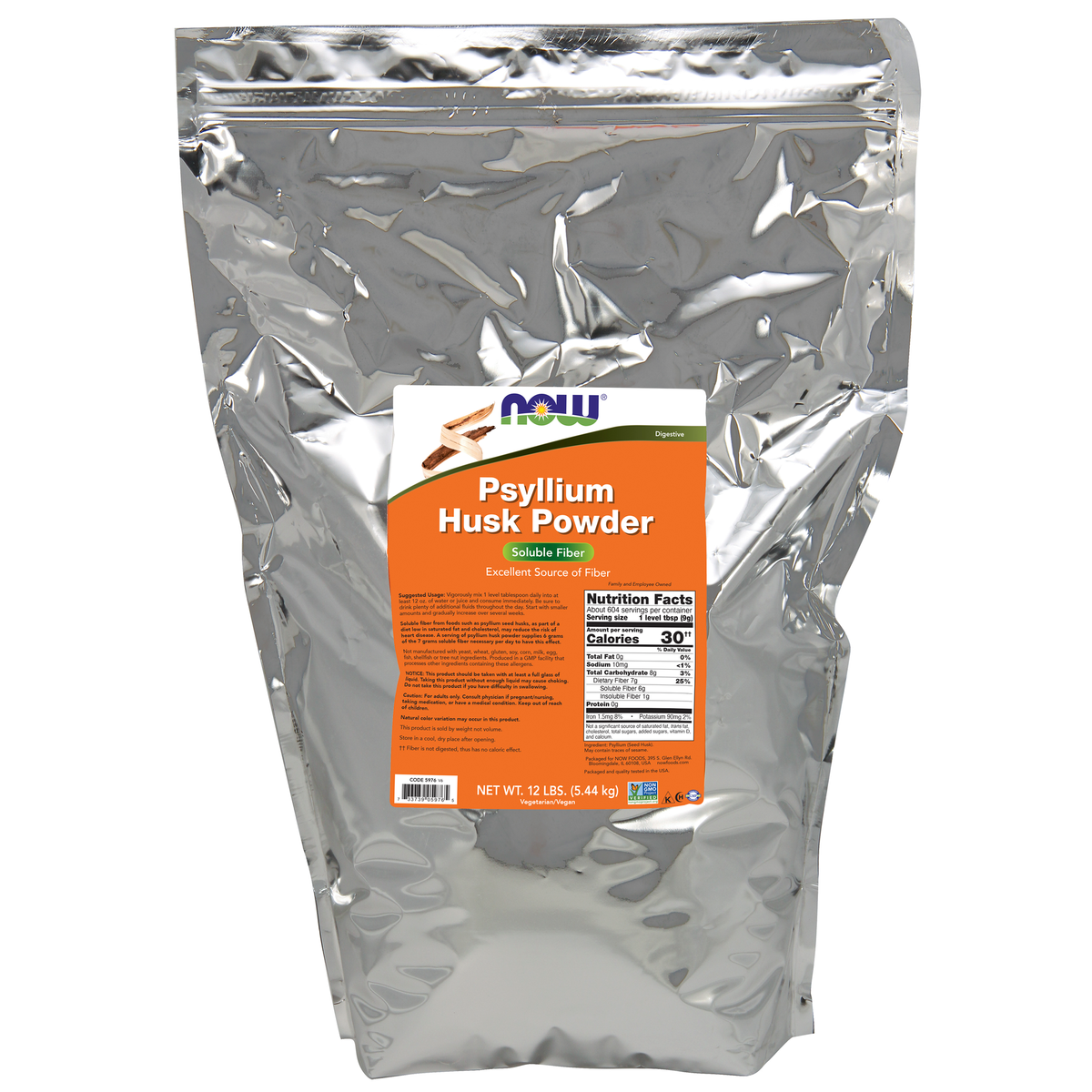 NOW Foods Psyllium Husk Powder - 12 lbs. / babka płesznik łuska proszek - 12 lb