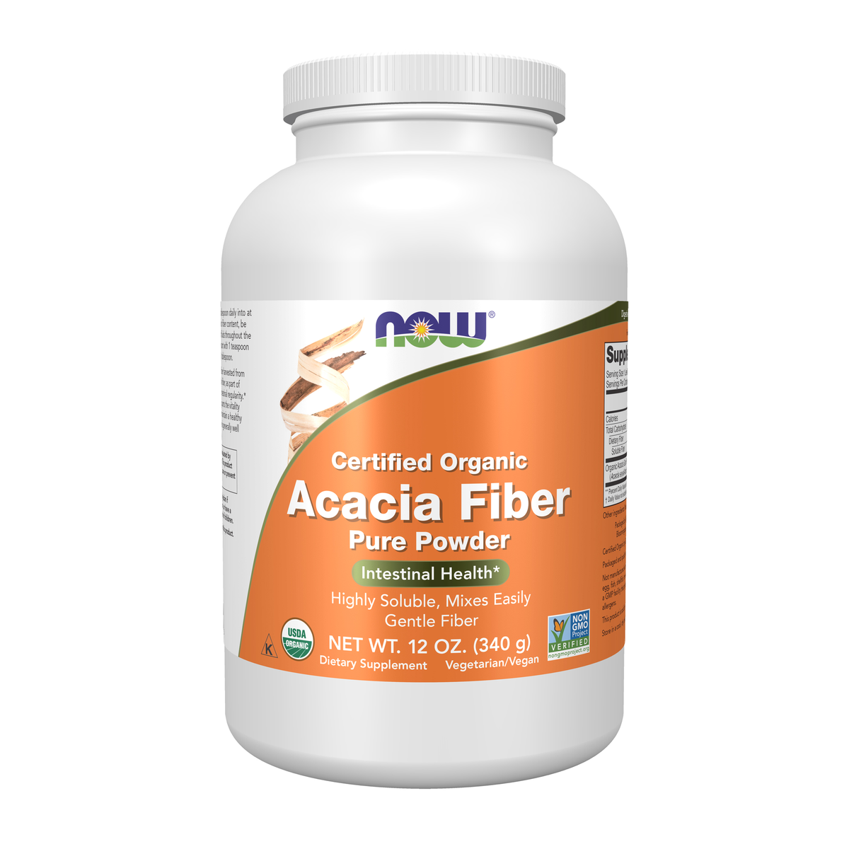 NOW Foods Acacia, Organic Powder - 12 oz. / Acacia, produkt ekologiczny proszek - 12 oz.