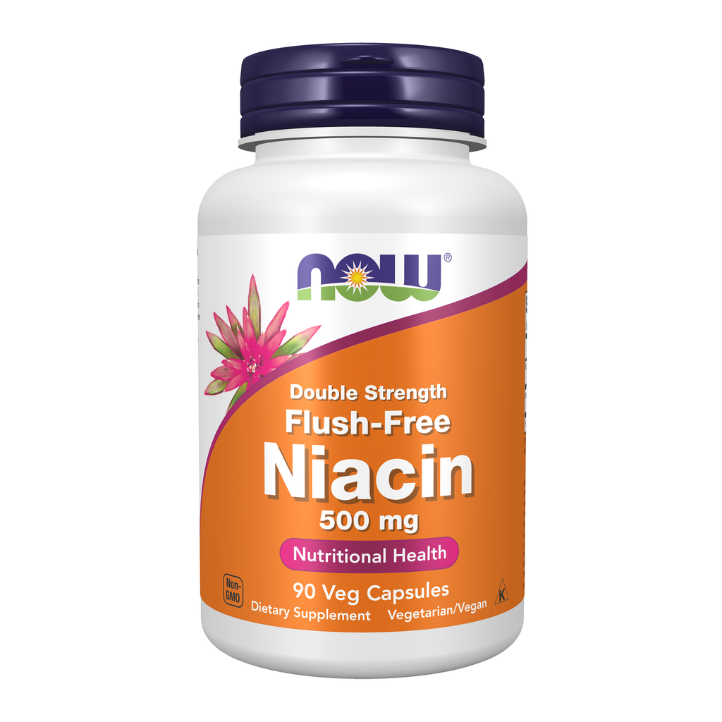 NOW Foods Niacin 500 mg, Double Strength Flush-Free - 90 Veg Capsules / niacyna 500 mg, podwójna moc Flush-bez - 90 kapsułek roślinnych