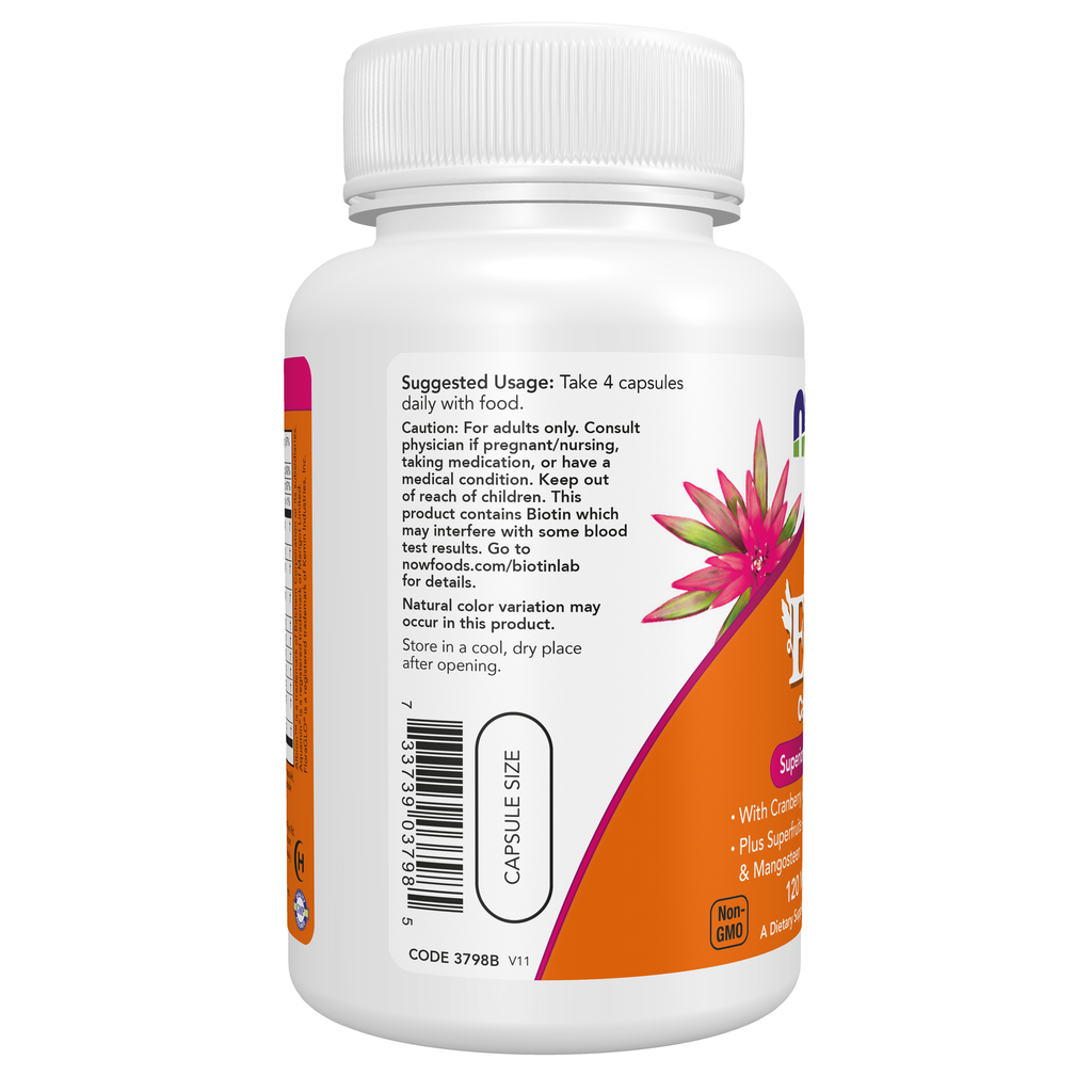 NOW Foods Eve™ Women's Multiple Vitamin - 120 Veg Capsules – Left label / Etykieta producenta