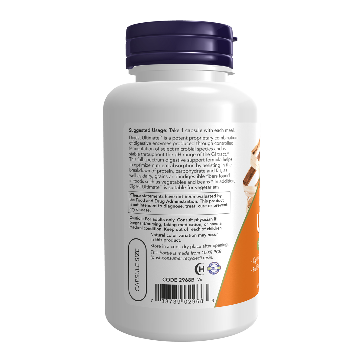 NOW Foods Digest Ultimate™ - 120 Veg Capsules – Left label / Etykieta producenta