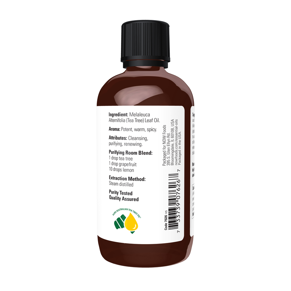 NOW Foods Tea Tree Oil - 4 fl. oz. – right label / Etykieta producenta