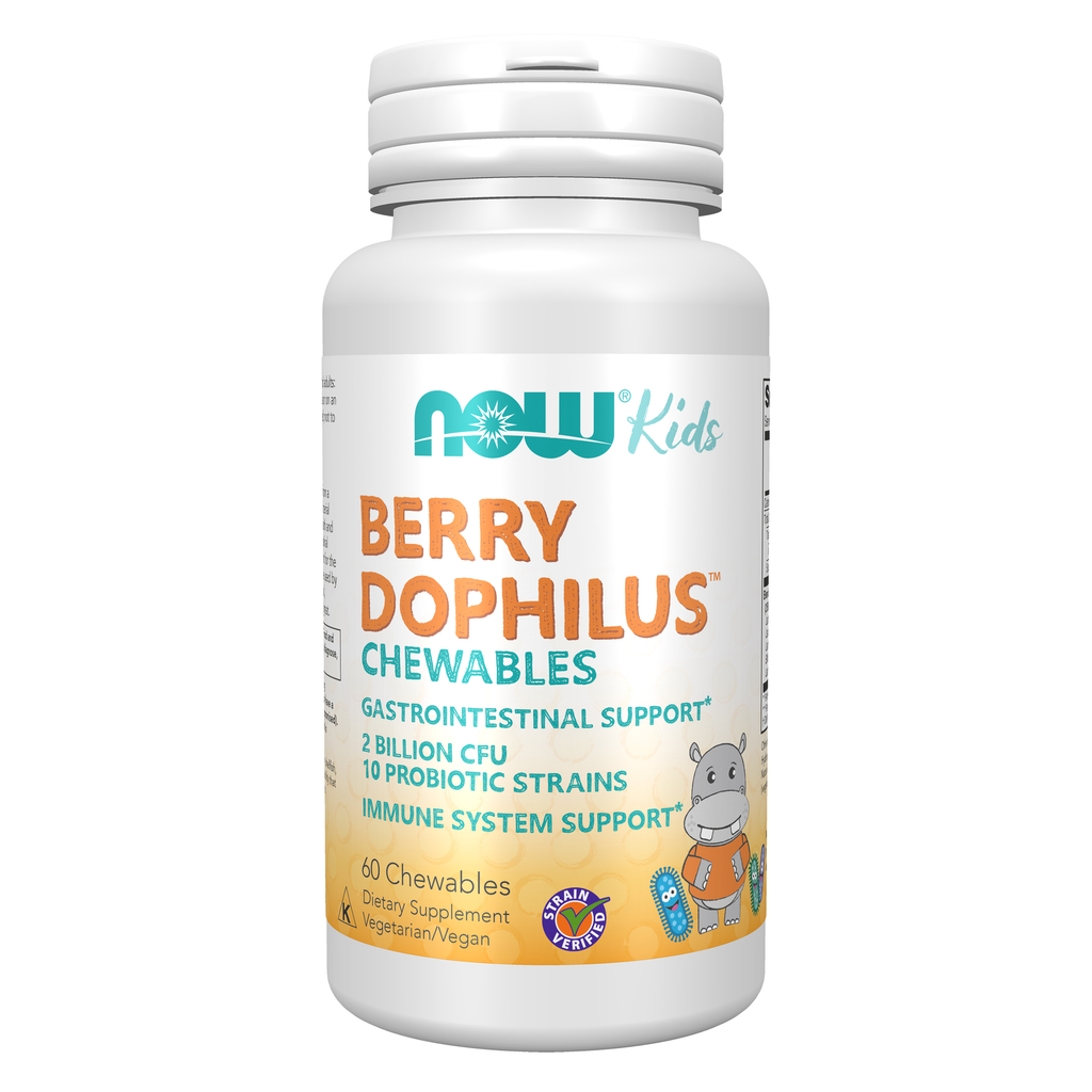 NOW Foods BerryDophilus™ Kids - 60 Chewables / BerryDophilus™ dla dzieci - 60 tabletek do żucia