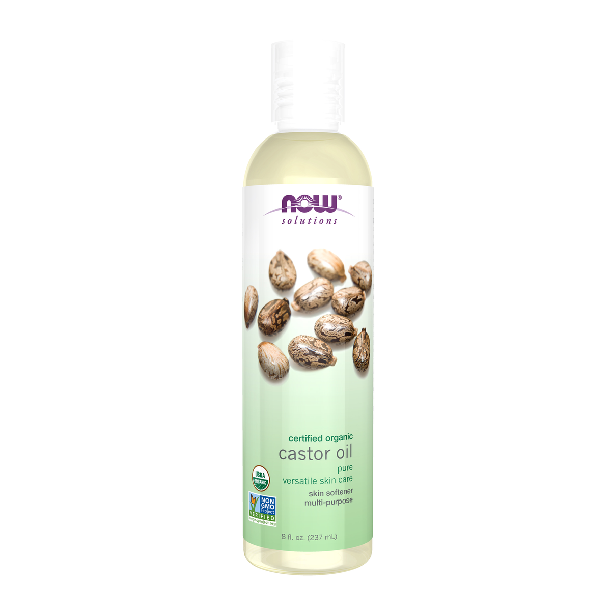 NOW Foods Castor Oil in Plastic Bottle, Organic - 8 fl. oz. / olej rycynowy in tworzywo butelka, produkt ekologiczny - 8 fl oz