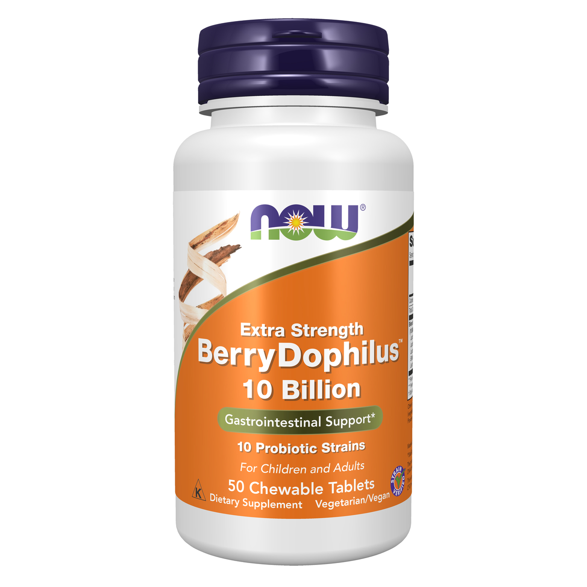 NOW Foods BerryDophilus™ Extra Strength 10 Billion - 50 Chewables / BerryDophilus™ zwiększona moc 10 miliardów - 50 tabletek do żucia