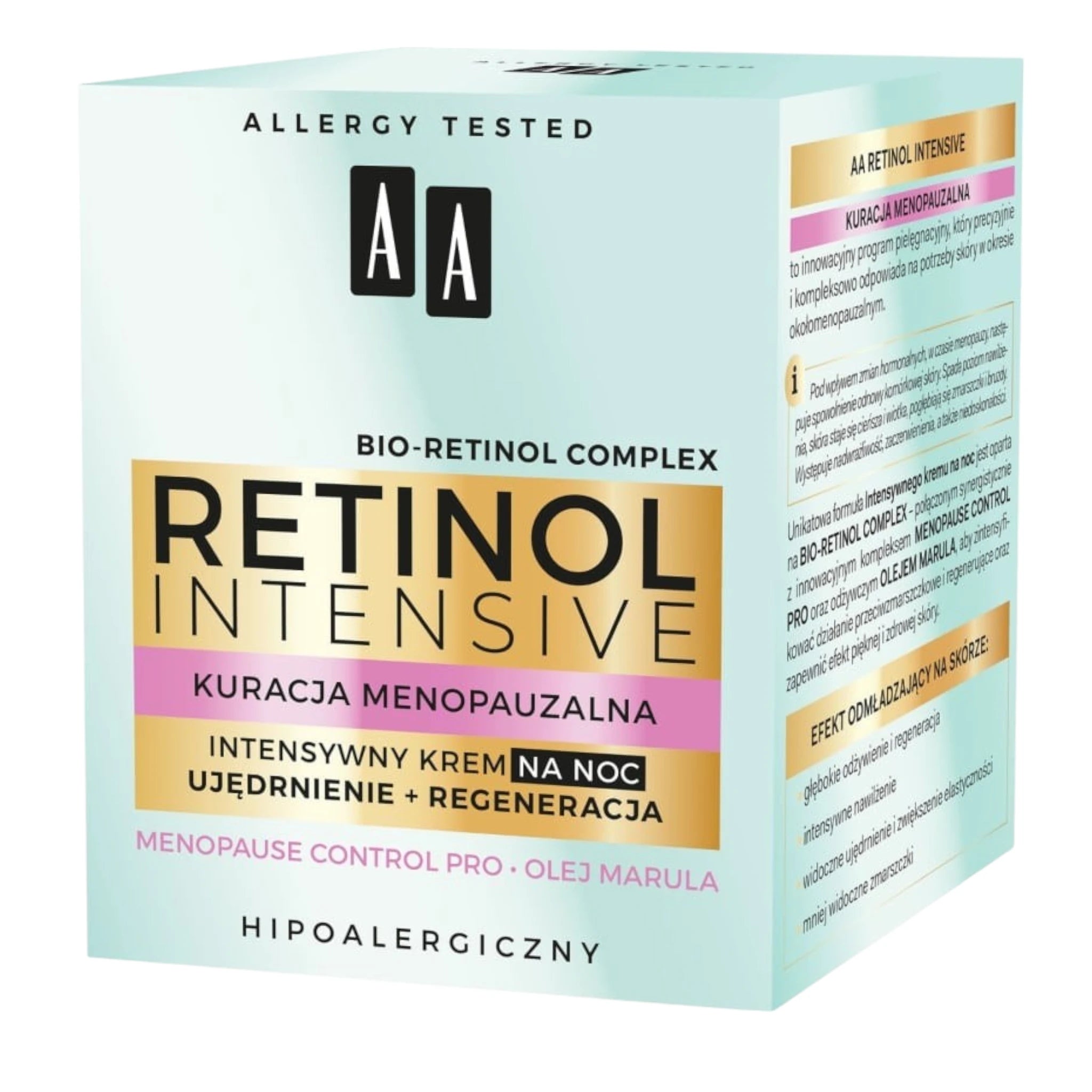 AA Retinol Intensive Menopausal Treatment Active Night Cream for Firming and Regeneration