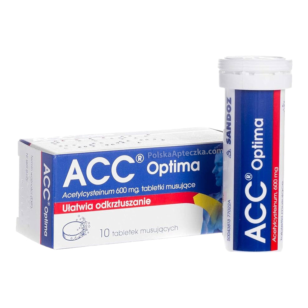 ACC Optima 600mg 10 Mucolytic Effervescent Tablets