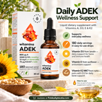 ADEK Liquid Drops – Vitamins A, D3, E & K2 MK-7 30ml Infographic