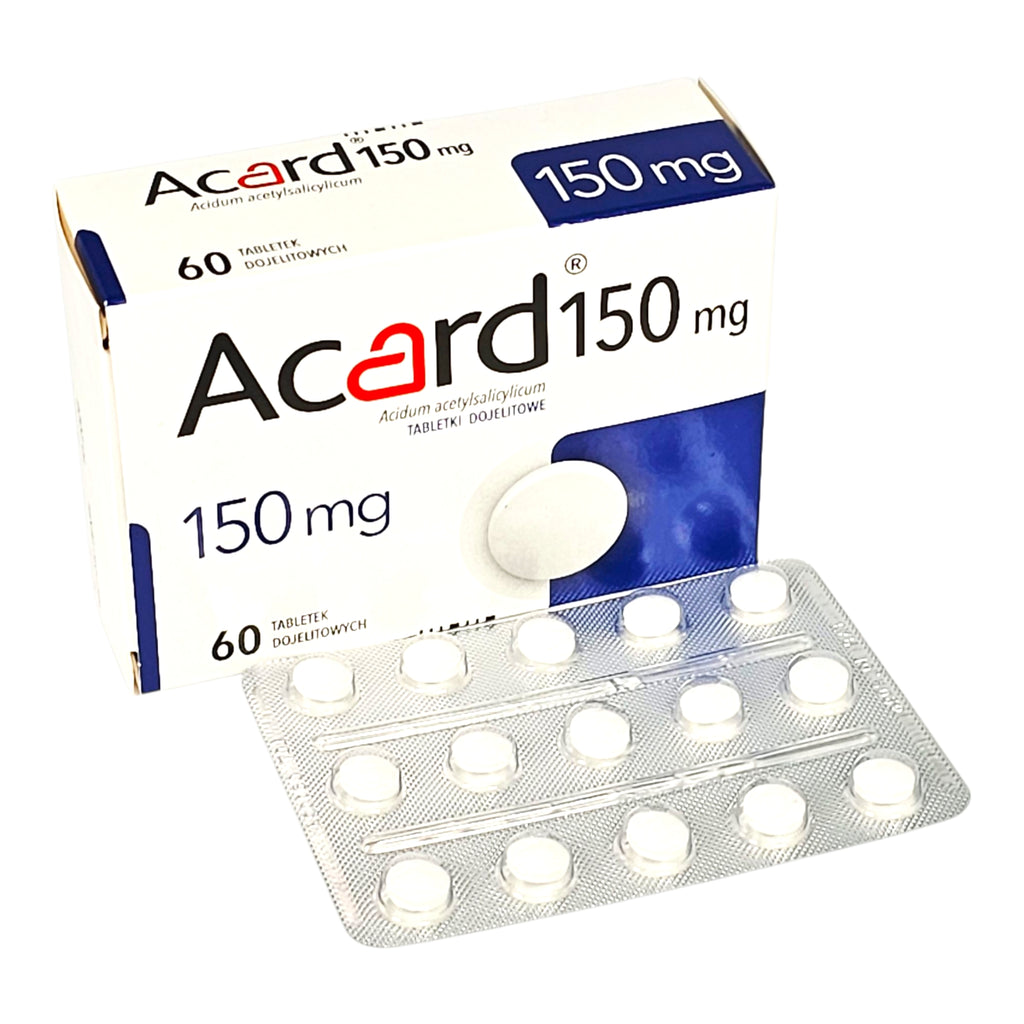 Acard 150mg tablets blisterpack angle