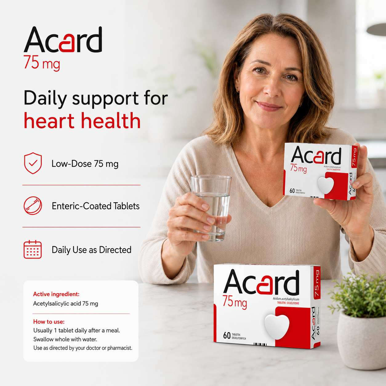 Acard 75mg 60 tablets lifestyle