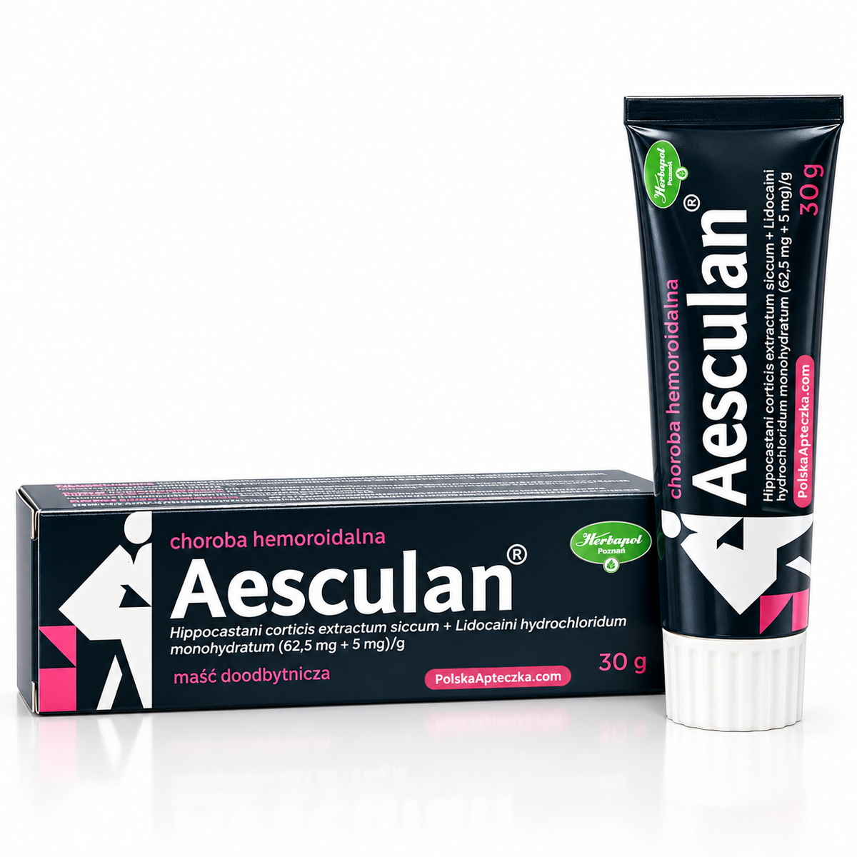 Aesculan hemorrhoid rectal ointment with lidocaine and horse chestnut extract 30 g Herbapol Poznan