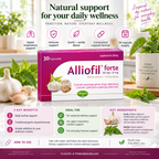 Alliofil Forte Garlic & Nettle 30 Capsules Infographic