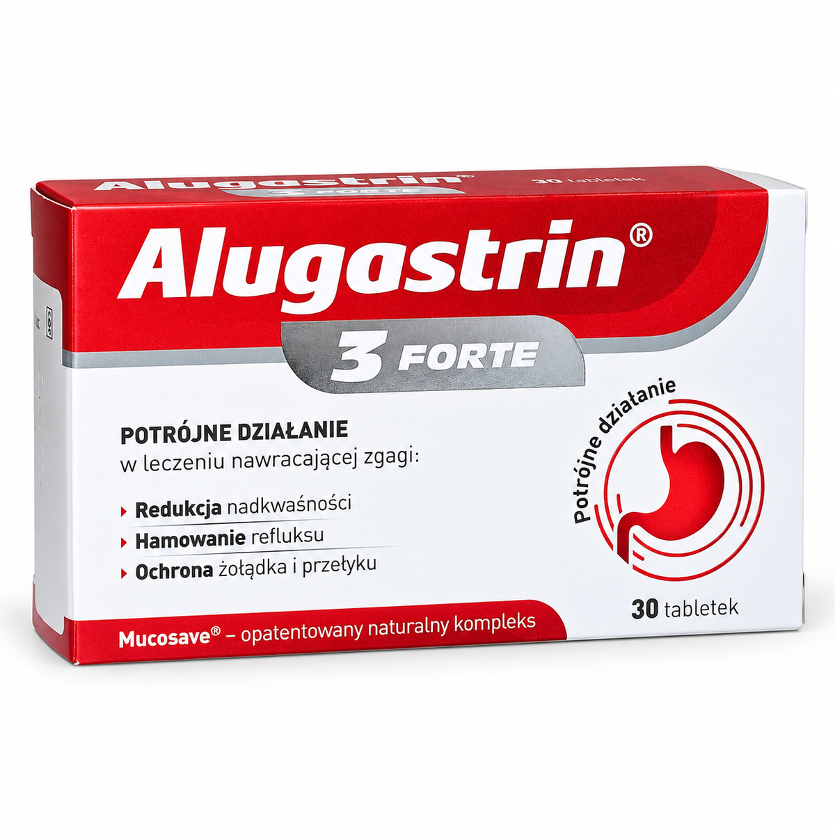 Alugastrin 3 Forte 30 tablets for acid reflux heartburn stomach acidity and esophageal protection