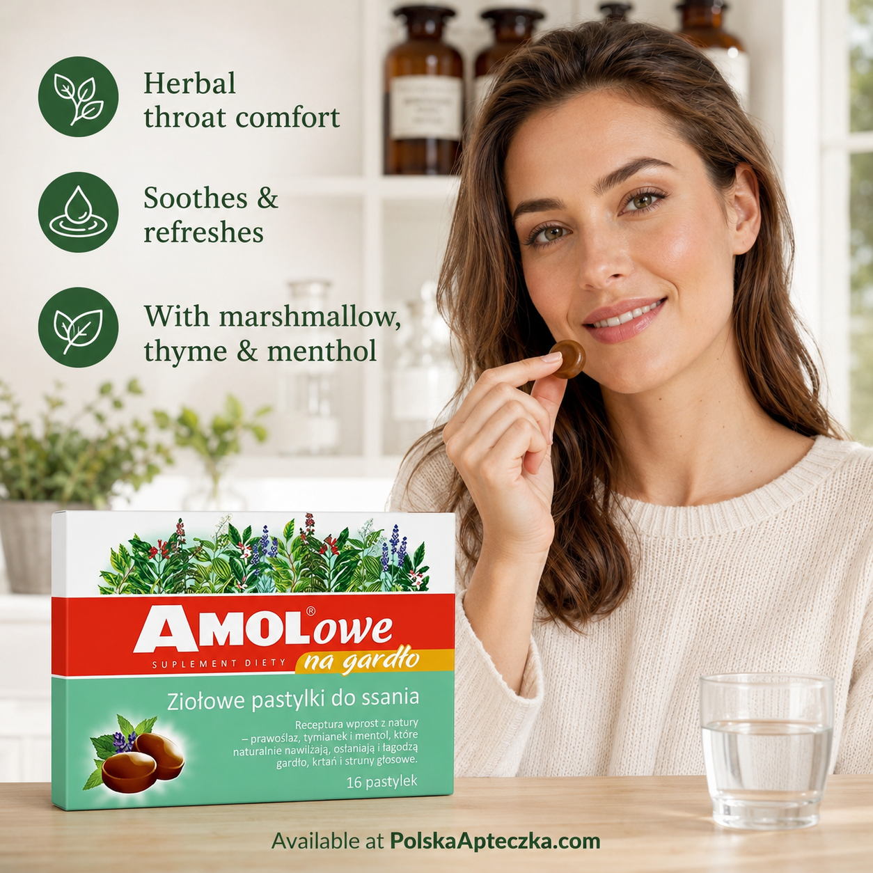 Amolowe Herbal Throat Lozenges 16 Pastilles Lifestye