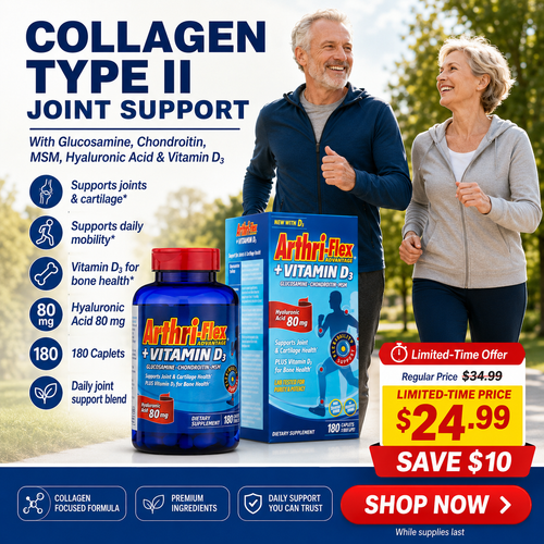 Arthri-Flex Collagen Joint Support Vitamin D3 180 Tablets Sale