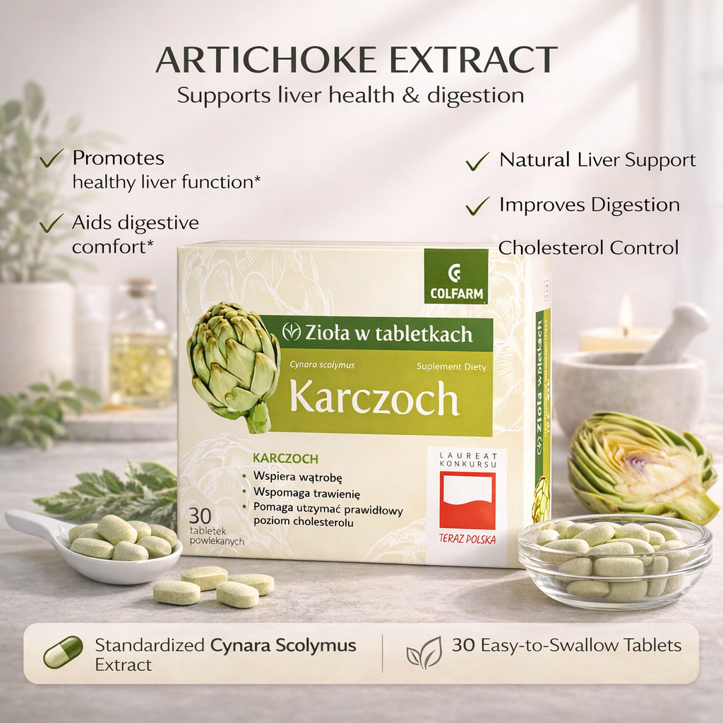 Artichoke Extract 30 Tablets Colfarm Liver Digestive Support instructions