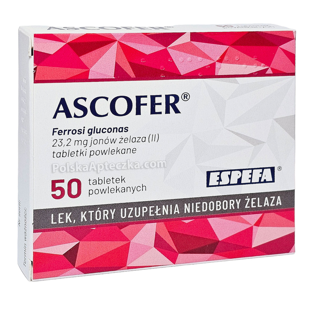 Ascofer Iron Tablets 50 Ferrous Gluconate 23.2 mg Iron