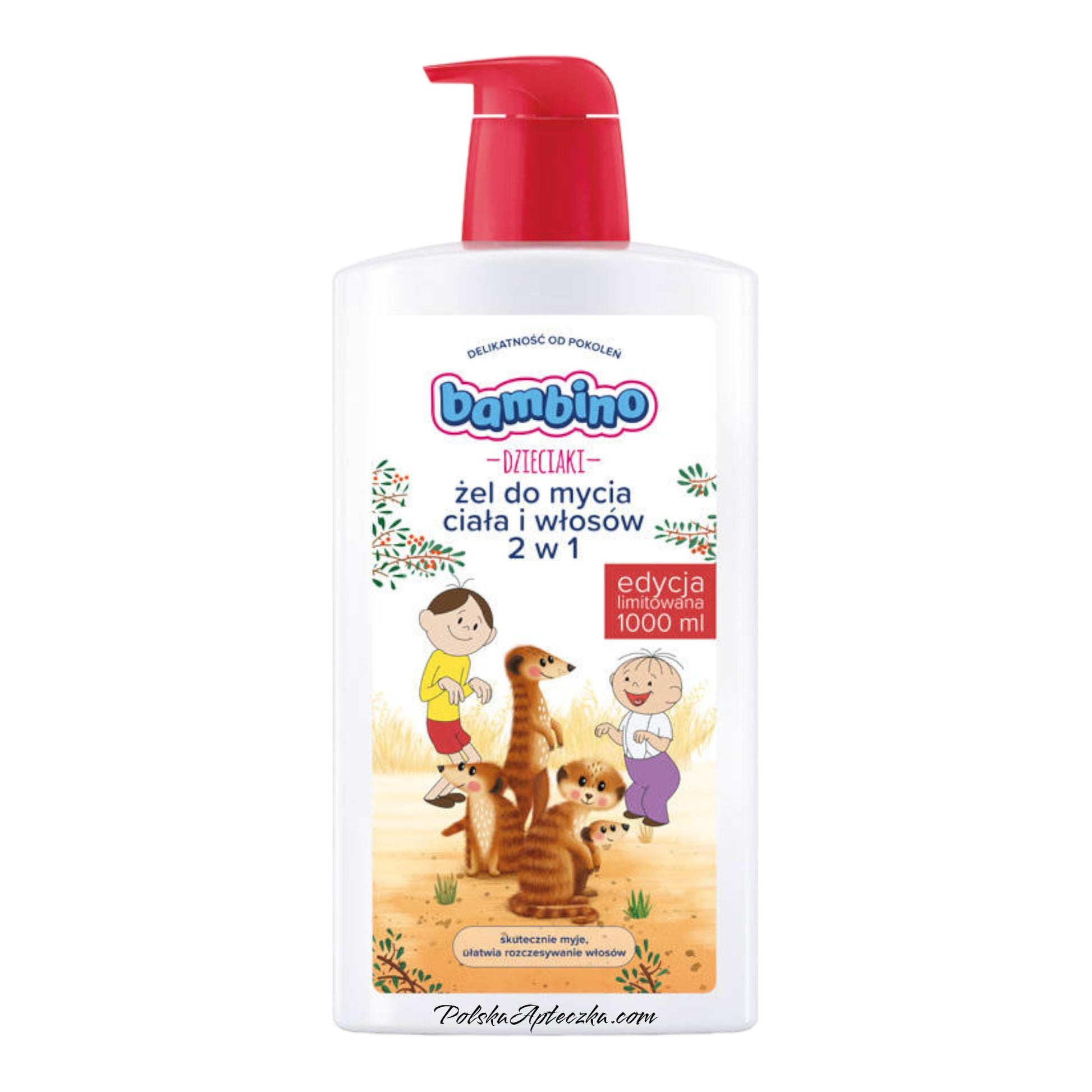 Bambino Dzieciaki Żel do mycia ciała i włosów 2w1 Bolek i Lolek Surykatki 1000ml