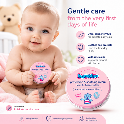 Bambino Protective & Soothing Baby Cream with Zinc Oxide 150ml Lifestyle