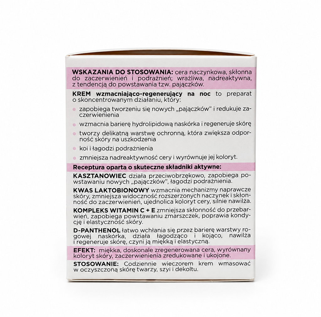 Bielenda Capillary Skin Night Cream Strengthening Regenerating 50 ml Polska Apteczka