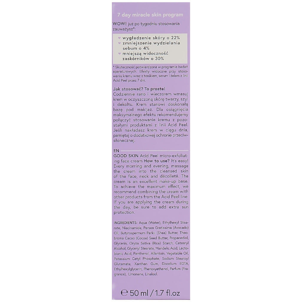 Bielenda Good Skin Acid Peel Micro-Exfoliating Face Cream 5% 50 ml side
