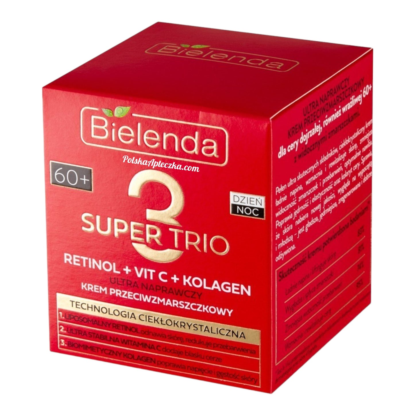 Bielenda, Super Trio Retinol + Vit. C + Kolagen 60+ Ultra naprawczy krem przeciwzmarszczkowy dzien i noc 50ml