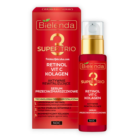 Bielenda Super Trio Retinol + Vitamin C + Collagen Night Anti-Wrinkle Serum