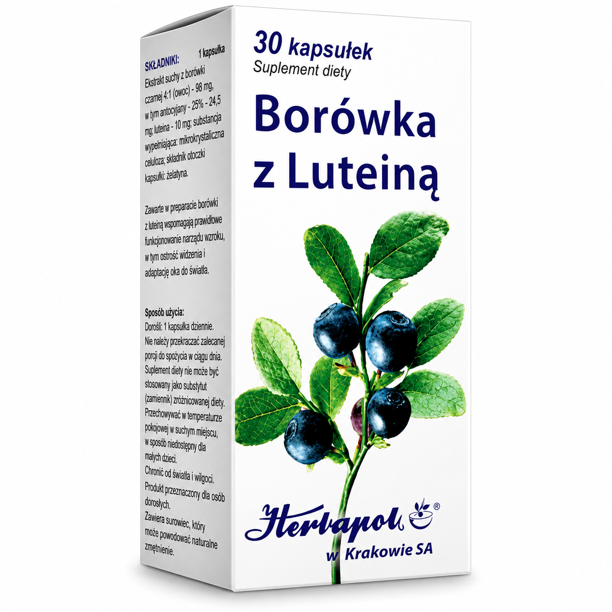 Bilberry with Lutein Eye Support 30 Capsules Herbapol