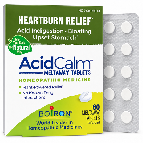 Boiron AcidCalm Heartburn Relief 60 Meltaway Tablets