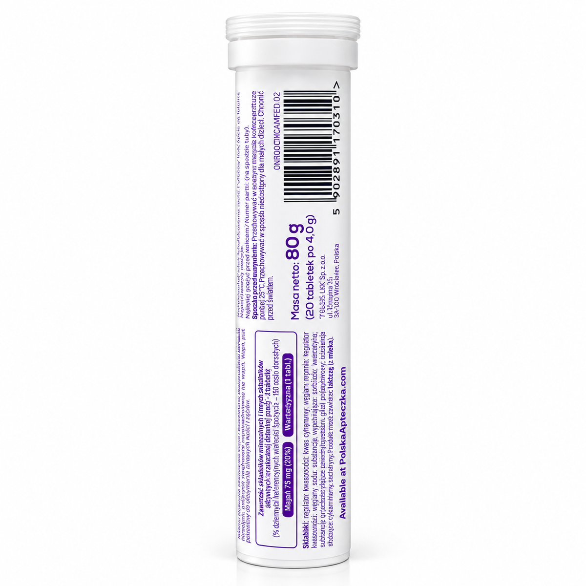 Calcium Duo Alergo + Quercetin 20 Effervescent Tablets Ingredients