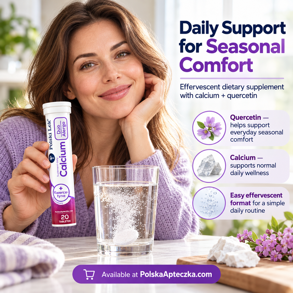 Calcium Duo Alergo + Quercetin 20 Effervescent Tablets Lifestyle