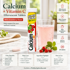 Calcium + Vitamin C Wild Strawberry Effervescent Tablets Benefits