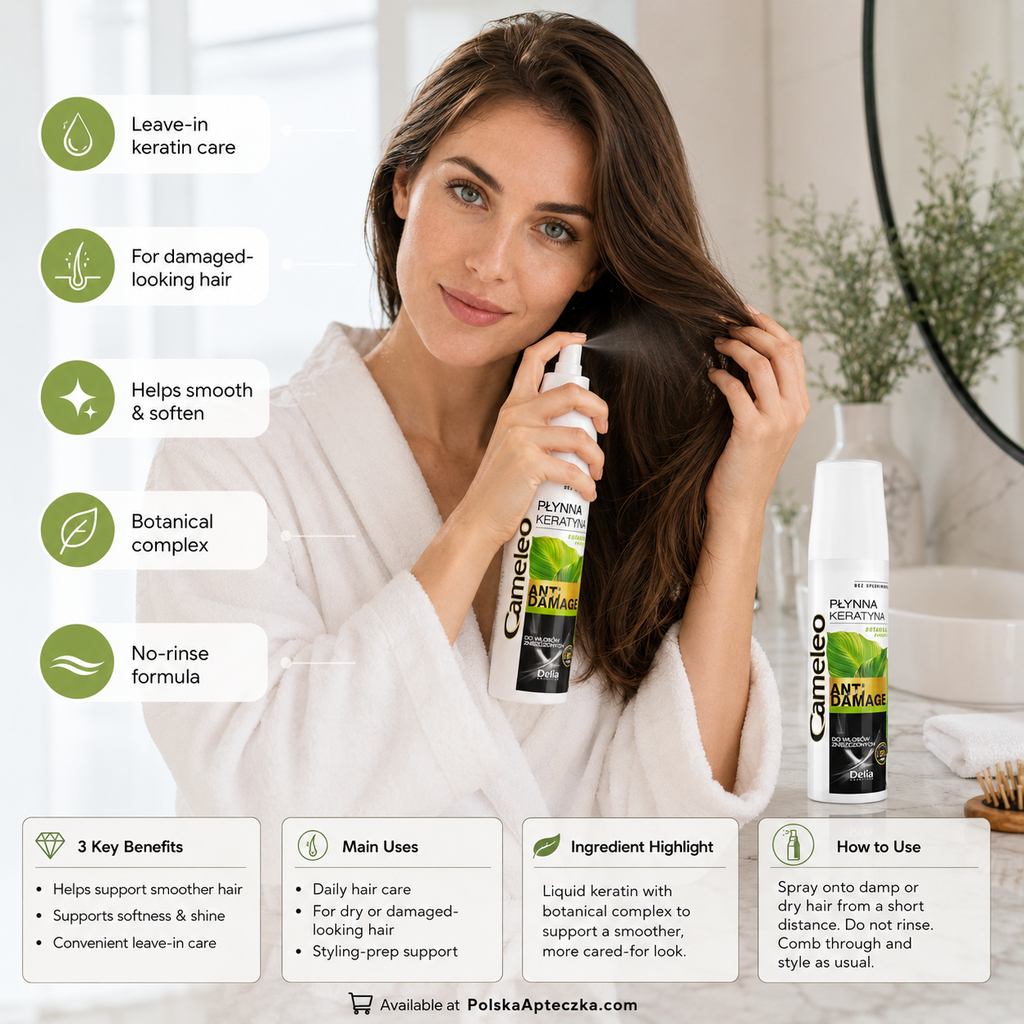 Cameleo Liquid Keratin Anti Damage Hair Treatment Spray Benefits