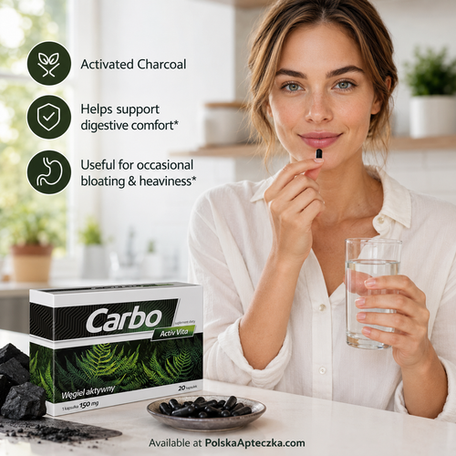 Carbo Activ Vita Activated Charcoal 150mg 20 Capsules – Apteczka
