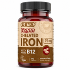 Chelated Iron 29 mg with Vitamin B12 – High Absorption Iron Supplement for Energy, Red Blood Cells & Vegan Iron Support